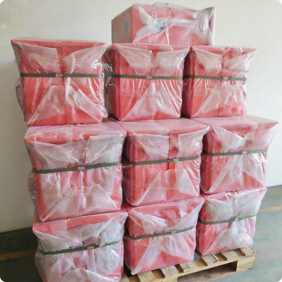 Az Ouyue Factory által gyártott narancssárga elosztódobozokat hamarosan exportálják az Egyesült Államokba